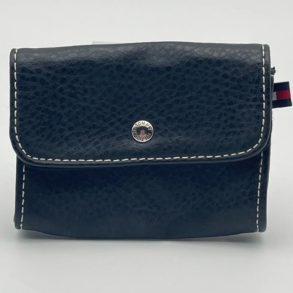 Tommy Hilfiger Black Pebbled Leather Wallet Coin Purse - Picture 8 of 8